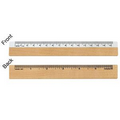 Optical Ruler - White Metric Scale Front / Wood Inch Back (6")